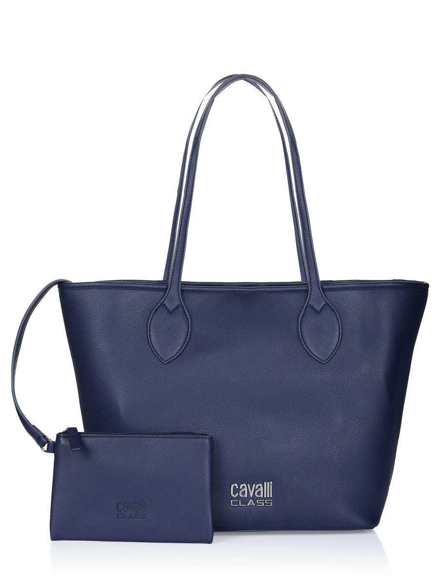 Klassisches marineblaues Tote-Set aus Kunstleder