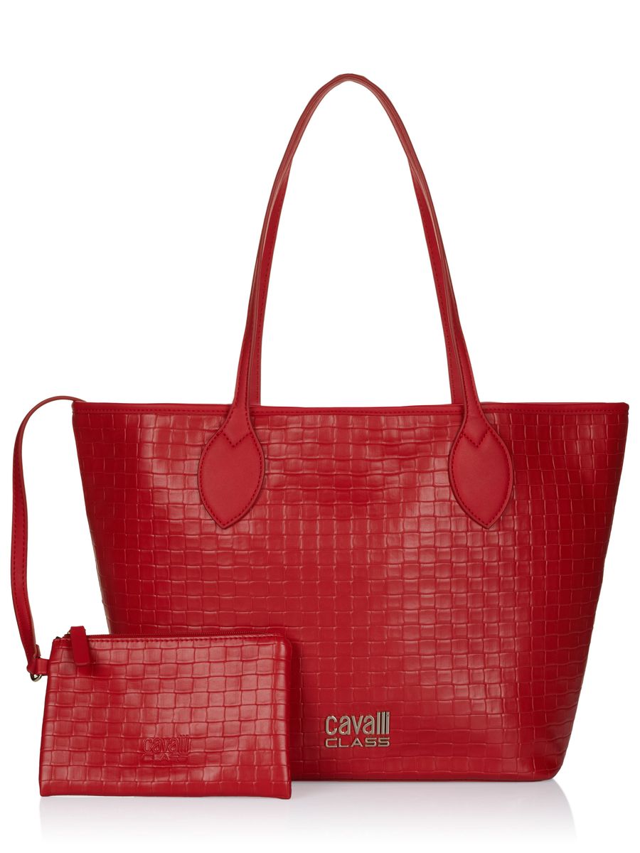 Klassisches marineblaues Tote-Set aus Kunstleder