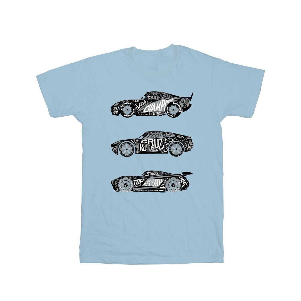Disney - "Cars Text Racers" T-Shirt für Herren (Babyblau)