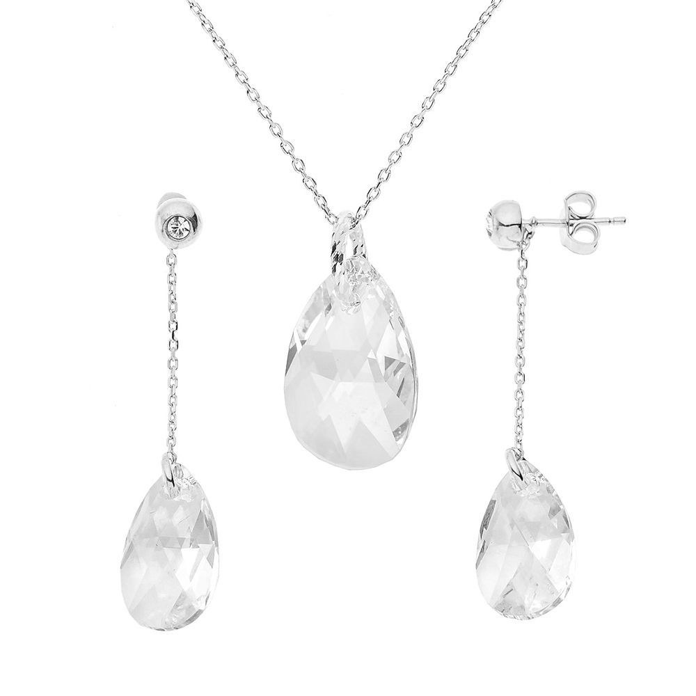 Elegantes Kristall-Schmuckset in Tropfenform