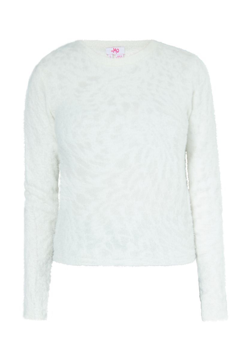 Flauschiger Jacquard Strickpullover