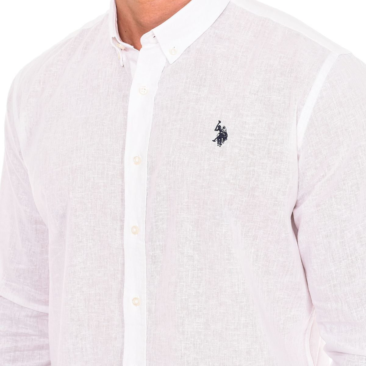 Button-Down-Hemd aus Leinen-Baumwoll-Mix