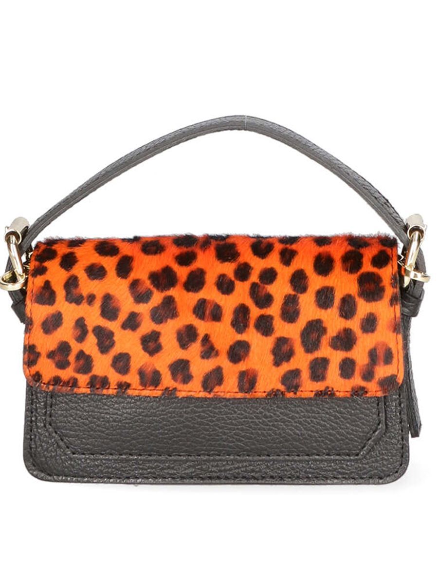 Clutch Tasche aus Leder mit Gepardenmuster