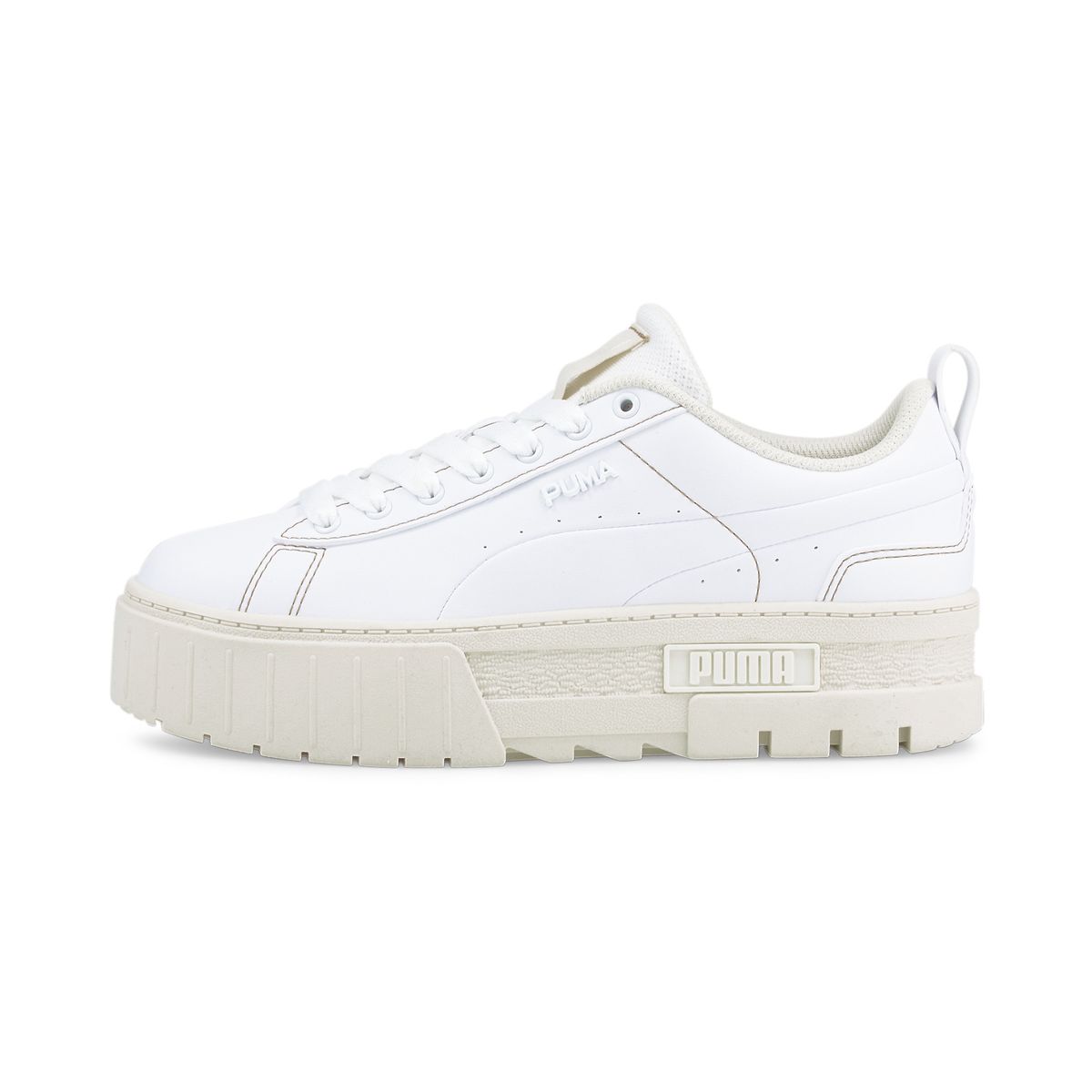 Plateausohle Sneaker in Lederoptik