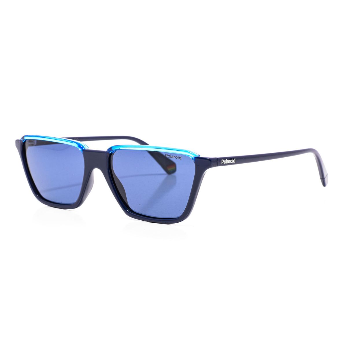 Quadratische Polarisierte Sonnenbrille mit Kontraststeg