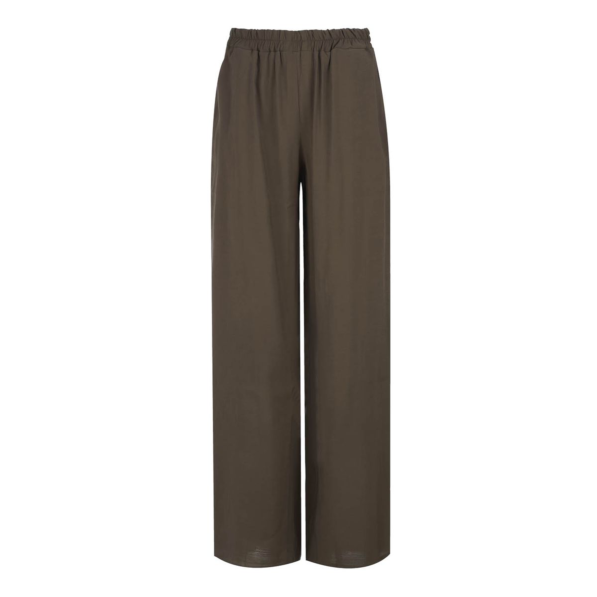 Khakifarbene Elegante Hose mit weitem Bein