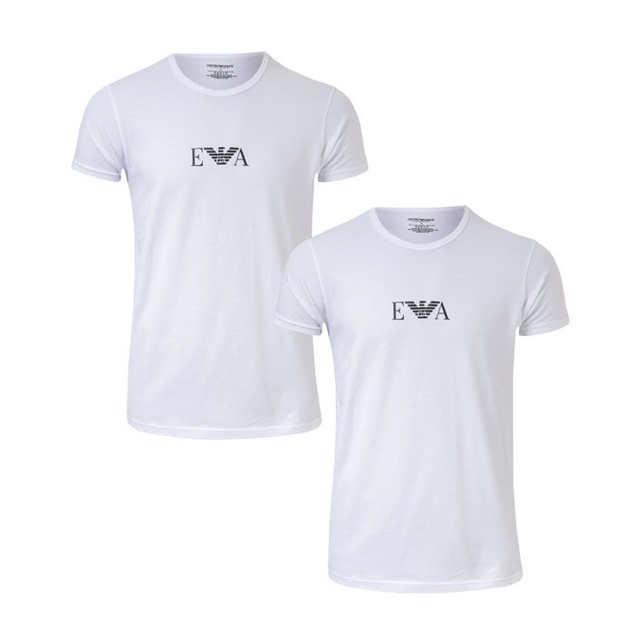 Weißes T-Shirt mit Rundhalsausschnitt im Doppelpack