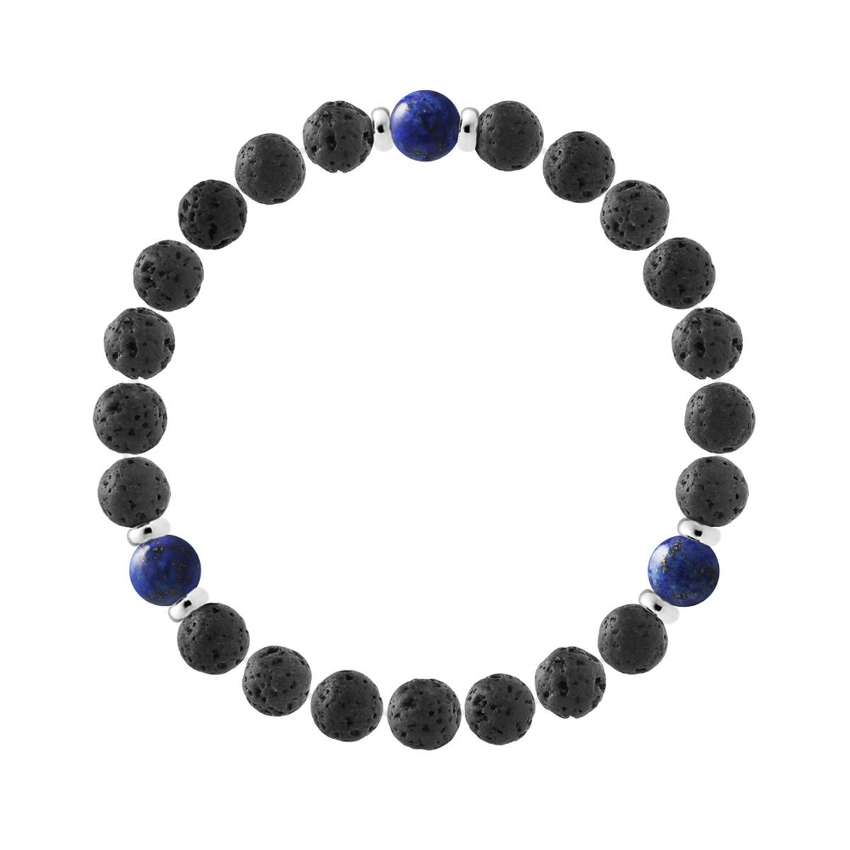Lavastein- und Lapislazuli-Armband