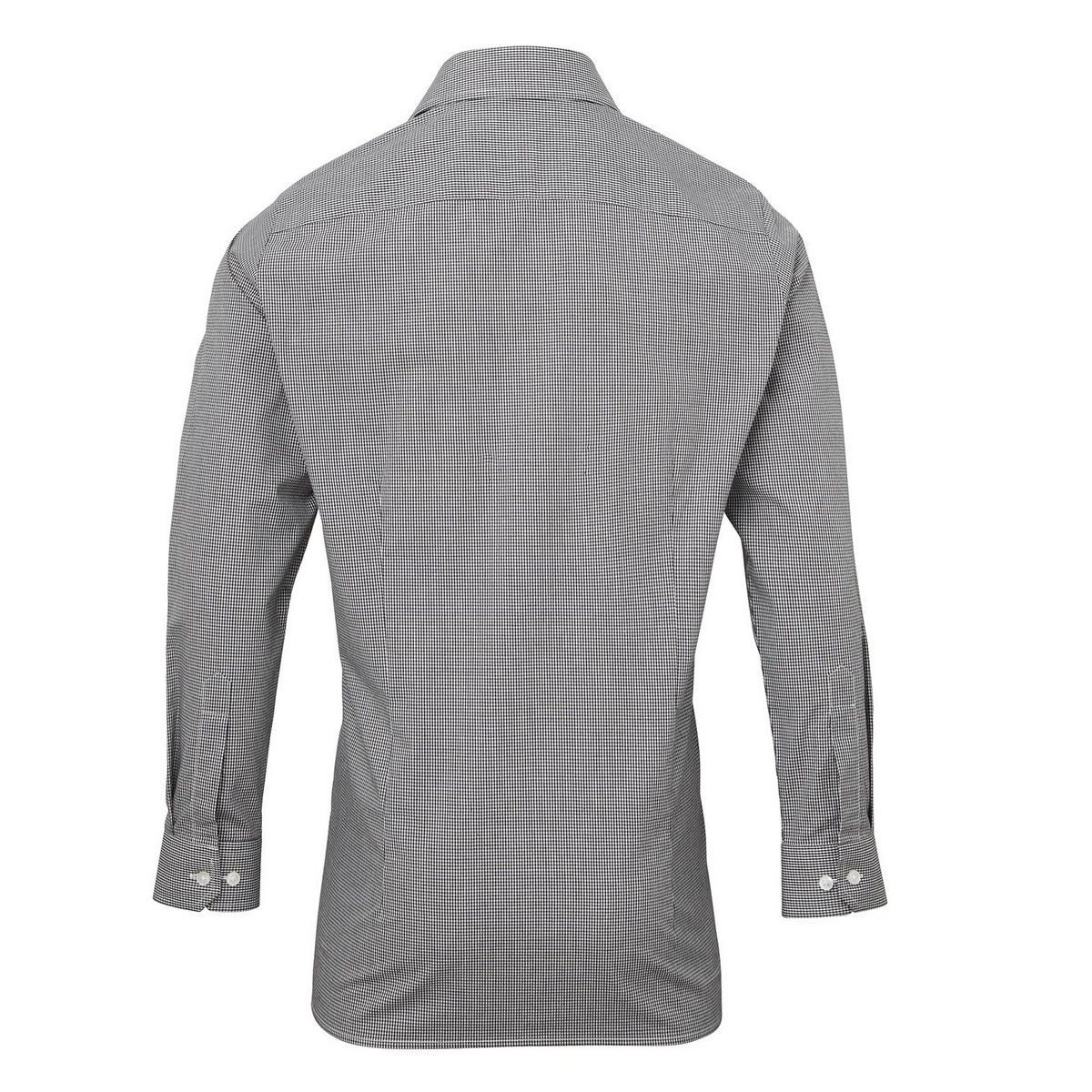 Tailliertes Langarmhemd mit Micro-Gingham