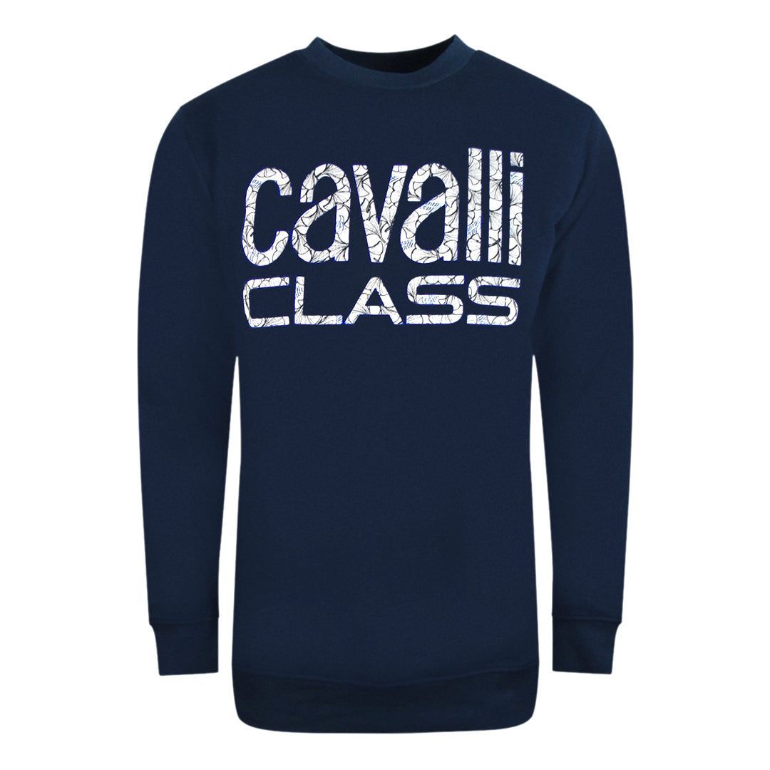 Marineblaues Sweatshirt mit Grafikprint