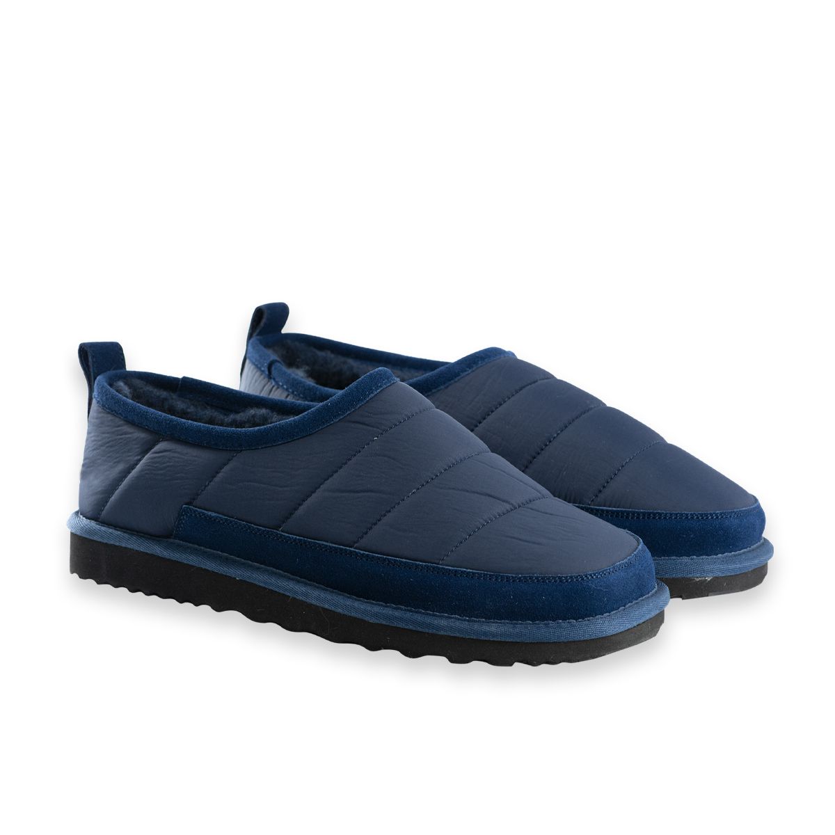 Gepolsterte Mesh-Slipper mit Schafwollfutter