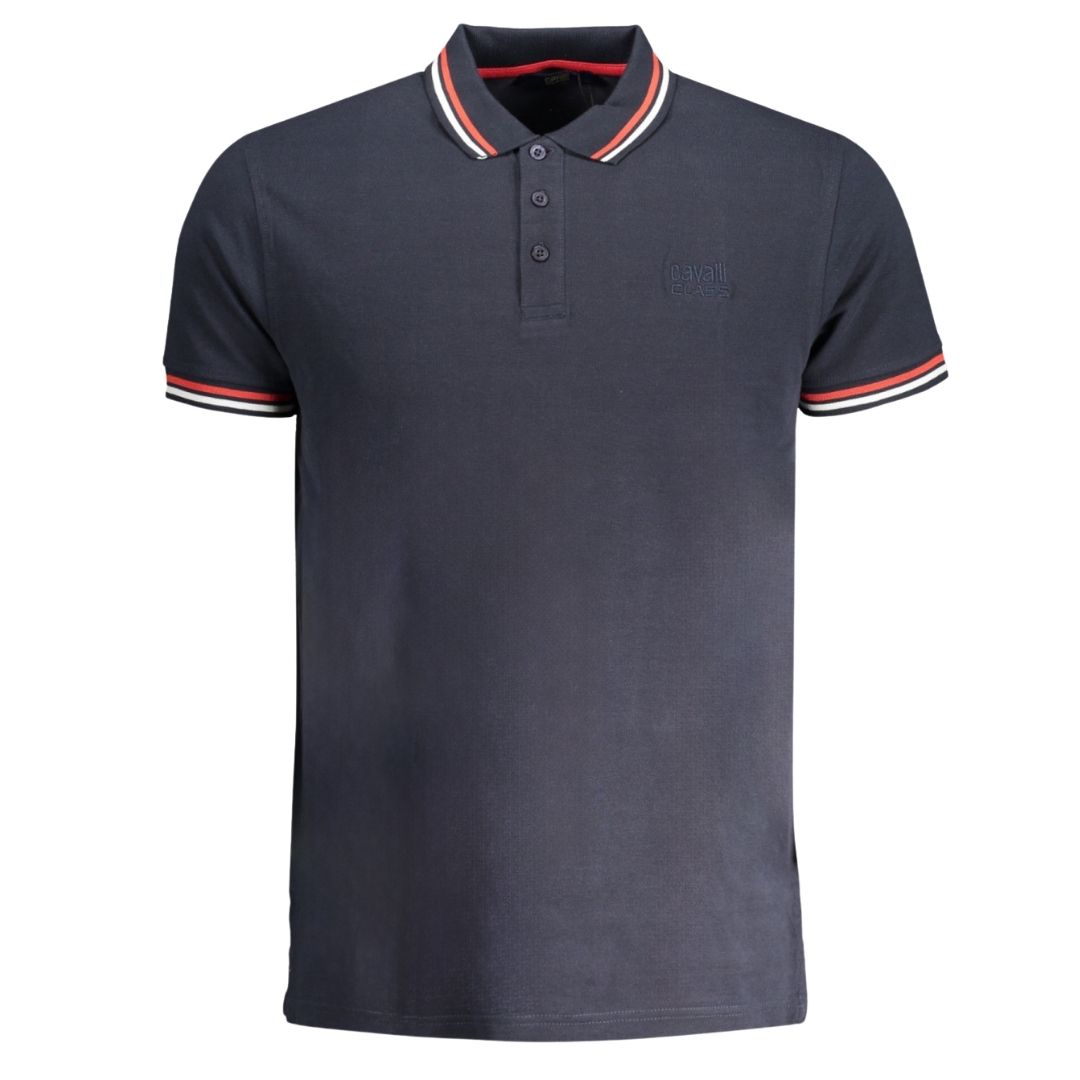 Baumwoll-Poloshirt mit Streifenbesatz
