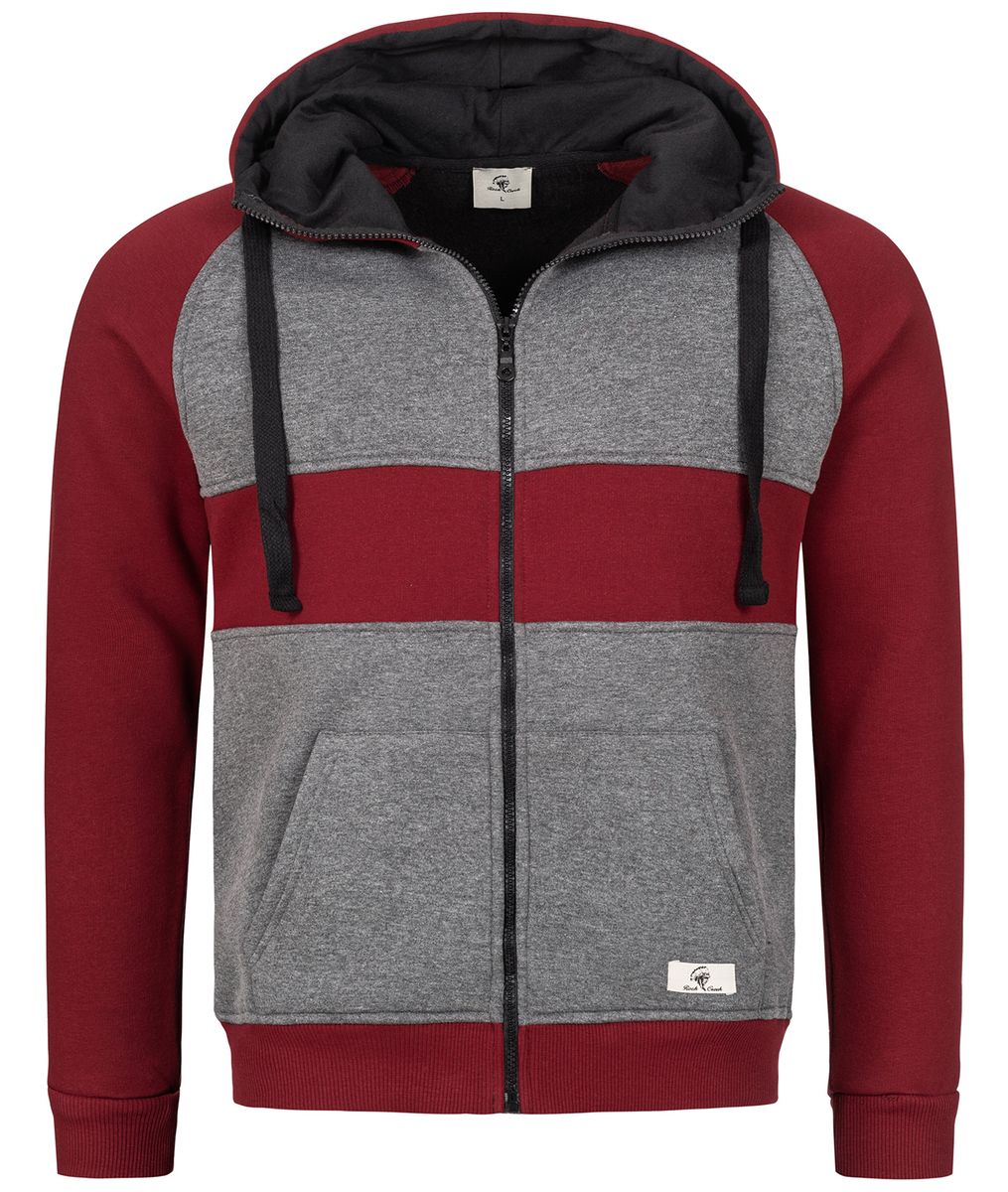 Colorblock Reißverschluss-Kapuzenpullover