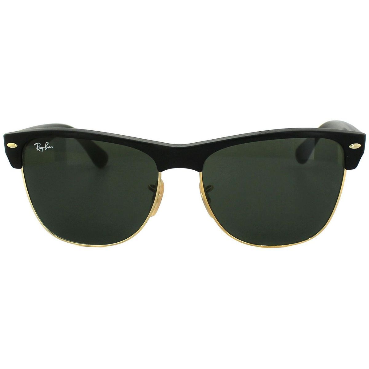 Sonnenbrille im Clubmaster-Stil in Schwarz und Gold