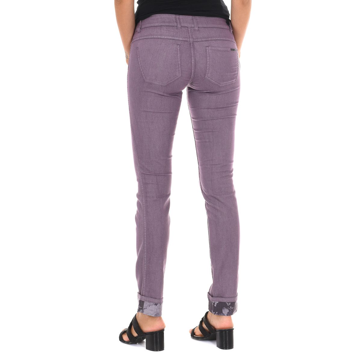 Schmal geschnittene Low-Rise Baumwollhose