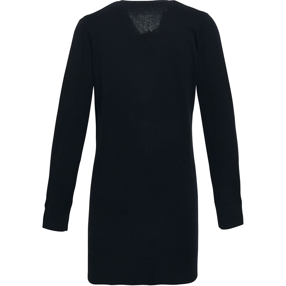 Lange Feinstrickjacke mit V-Ausschnitt