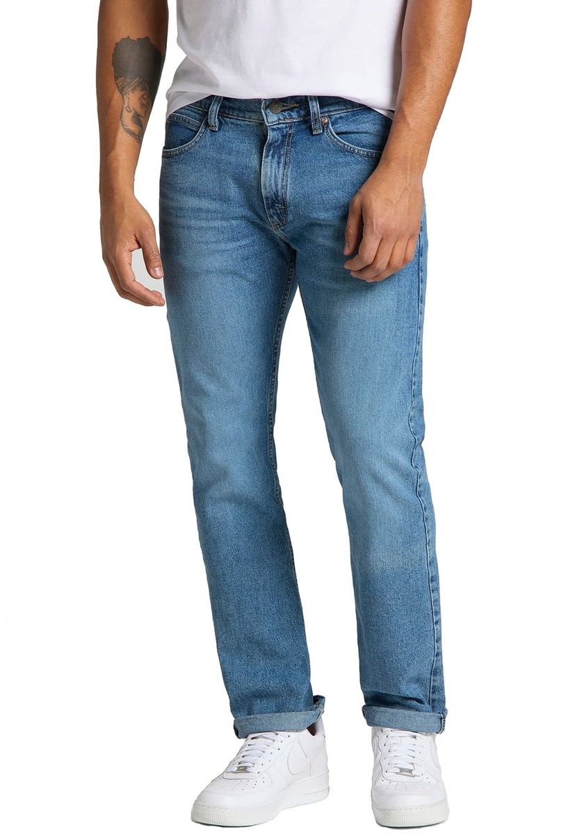 Regular Slim Fit Jeanshose aus Denim