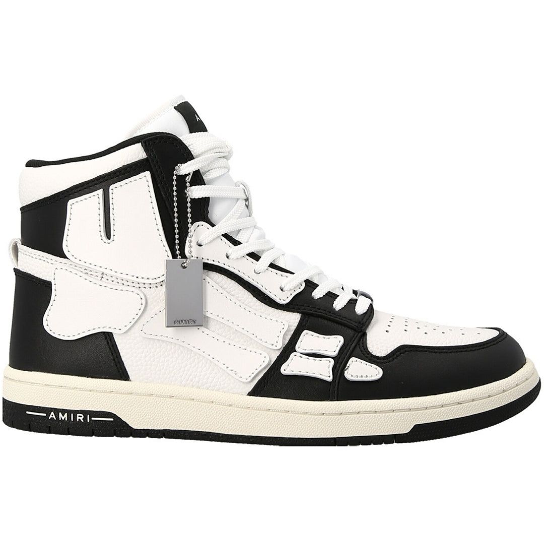 High-Top-Sneakers aus Leder mit Skelett-Applikation