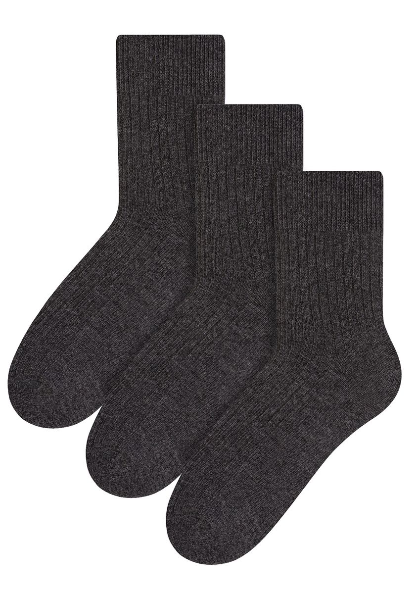 3 Paar Herren Wollsocken | Steven | Winter Leichtgewichtige Warme Stiefelsocken - Charcoal