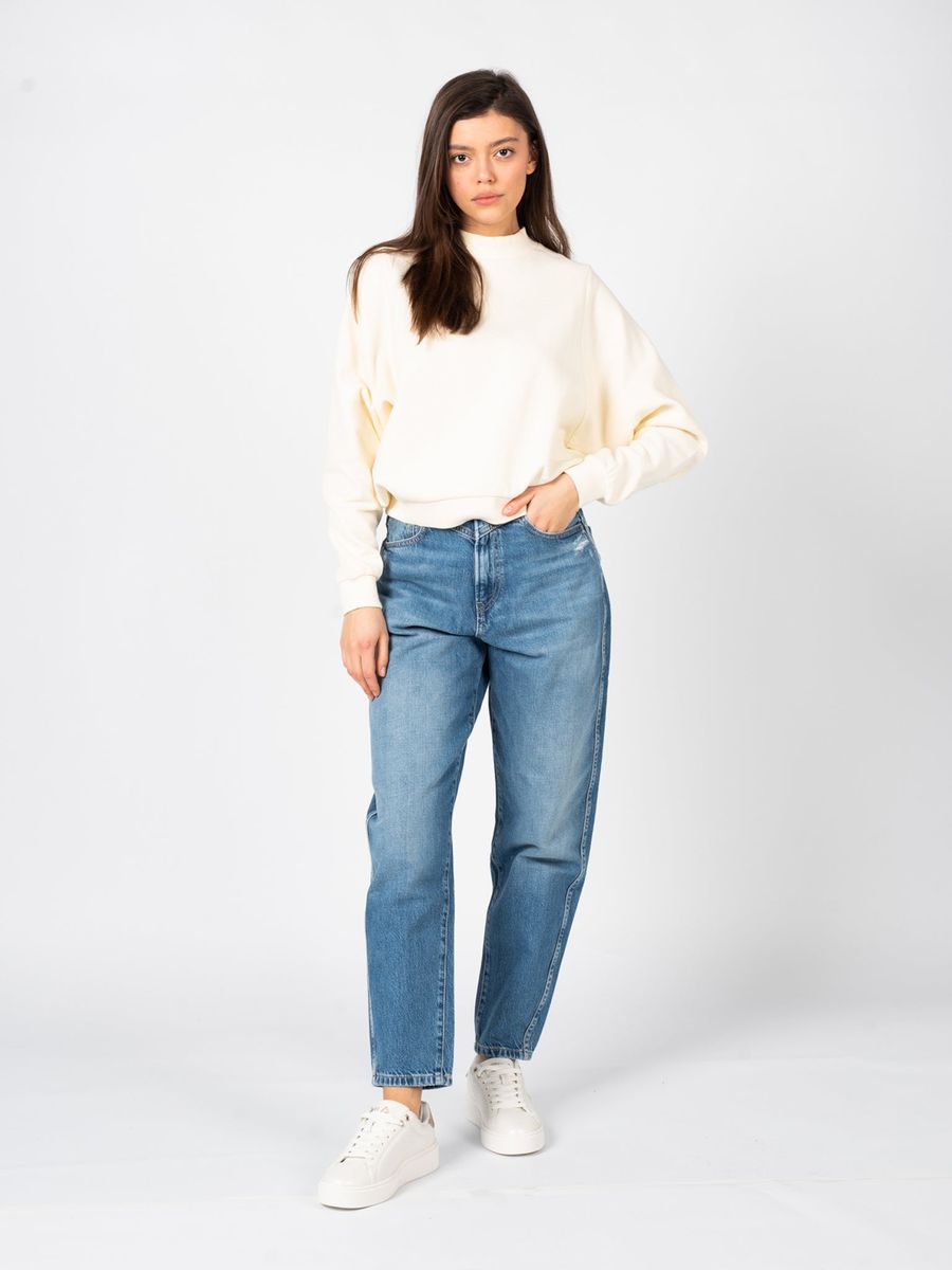 Kurzer Pullover mit Waffelstruktur