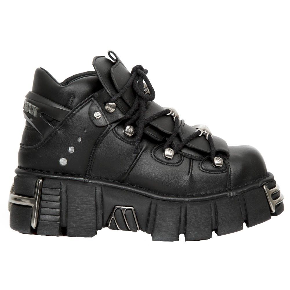 Gothic Plateau-Stiefeletten aus Kunstleder