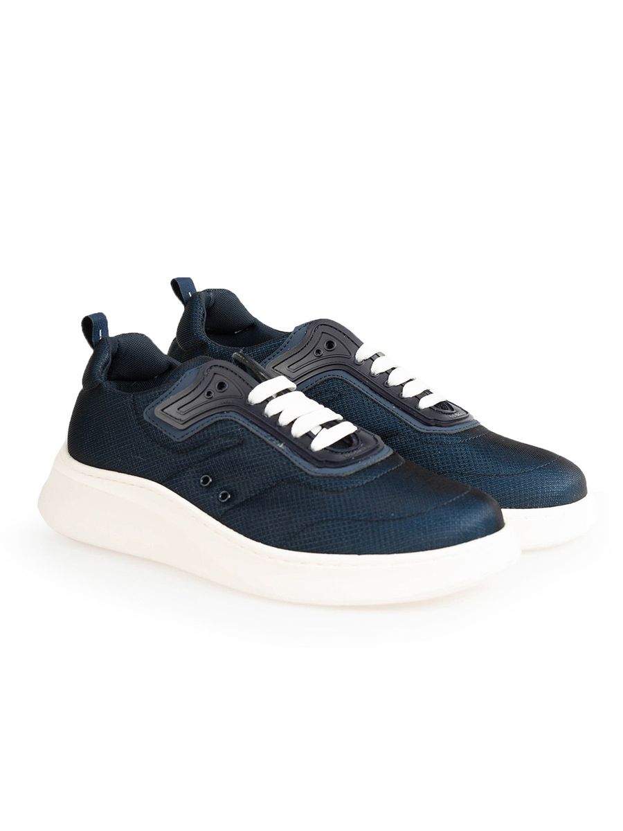 Strukturierte Mesh-Sneaker mit Plateausohle