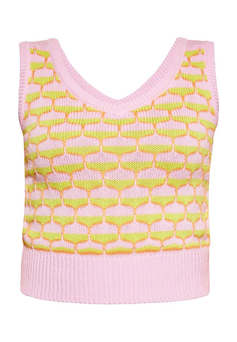 Jacquard-Pullunder mit Wabenmuster