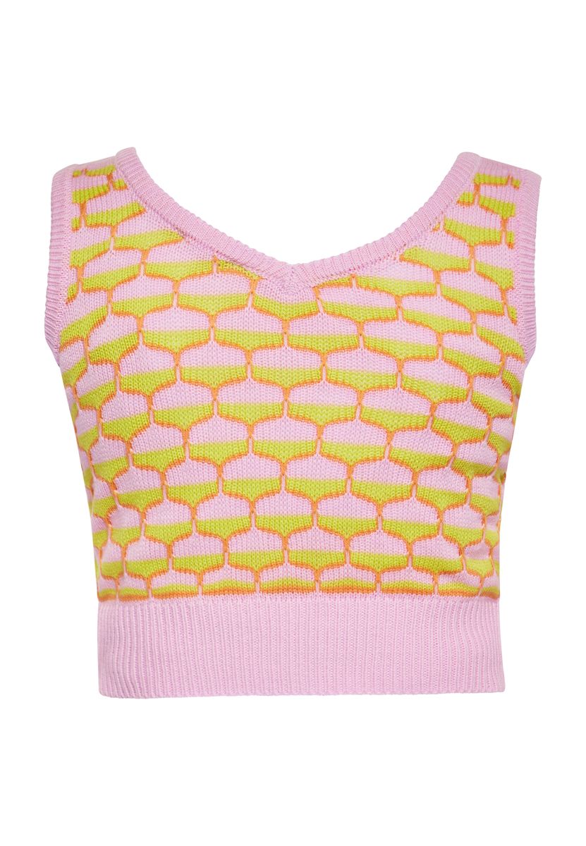 Jacquard-Pullunder mit Wabenmuster