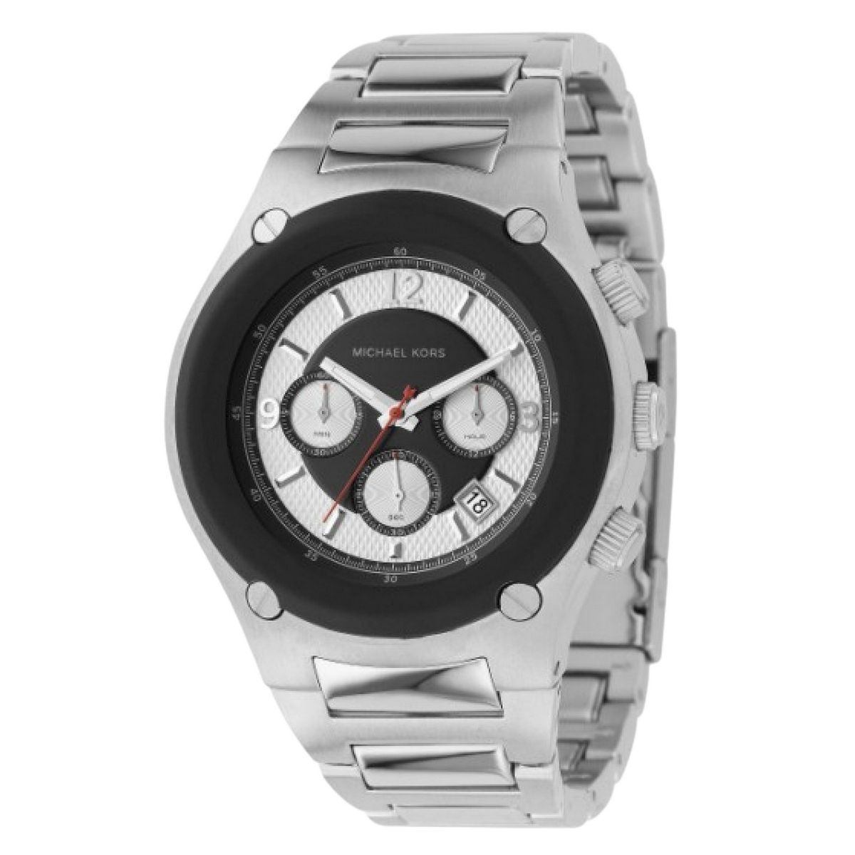 Silberne Herren-Chronograph-Uhr aus Edelstahl