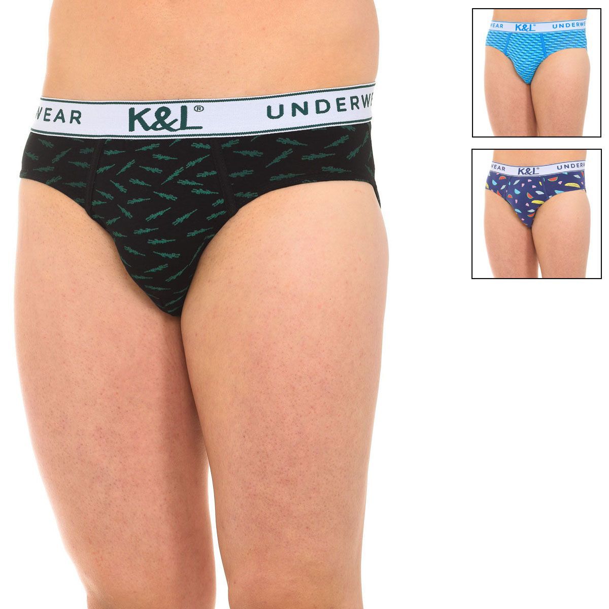 Herren Atmungsaktive Bedruckte Slips 3er-Pack