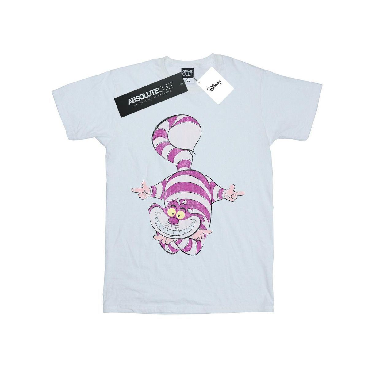 Disney - "Alice In Wonderland Cheshire Cat Upside Down" T-Shirt für Herren (Weiß)
