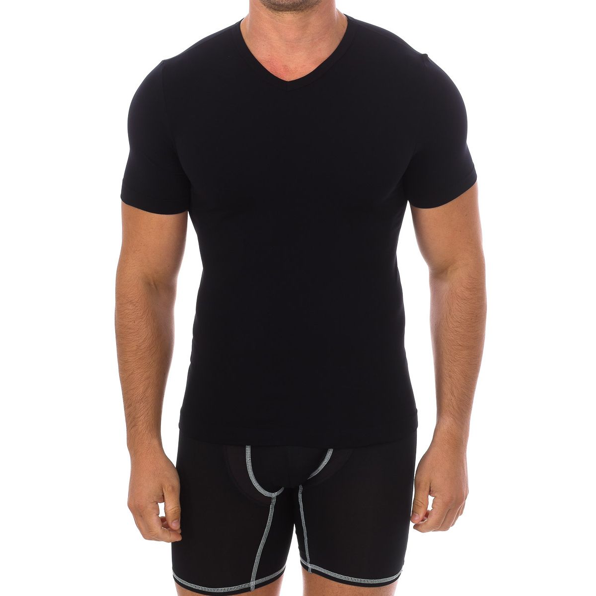 Herren V-Ausschnitt Unterhemd Baselayer Top