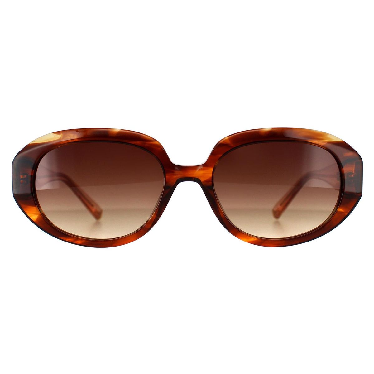 Ovale Schildpatt-Sonnenbrille mit Farbverlauf