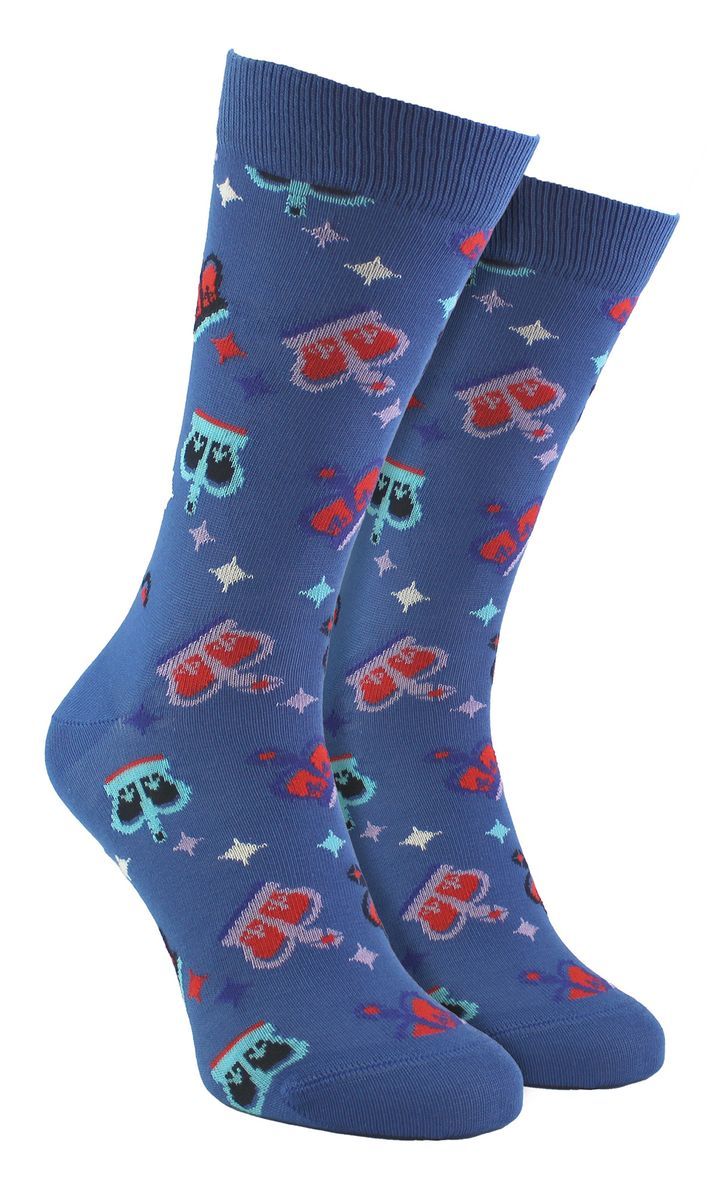Baumwollkrone Design Unisex Socken - Blau