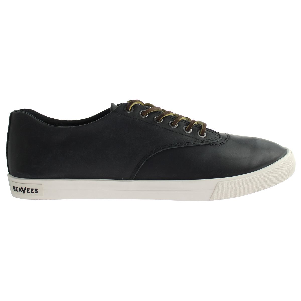 Schwarzer Leder-Low-Top-Sneaker