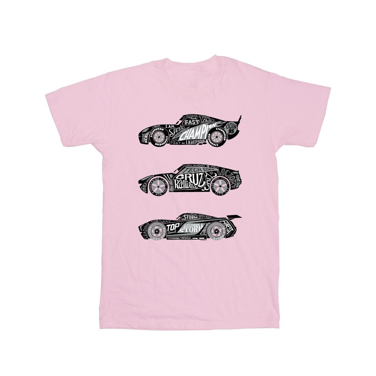 Disney - "Cars Text Racers" T-Shirt für Herren (Babyrosa)