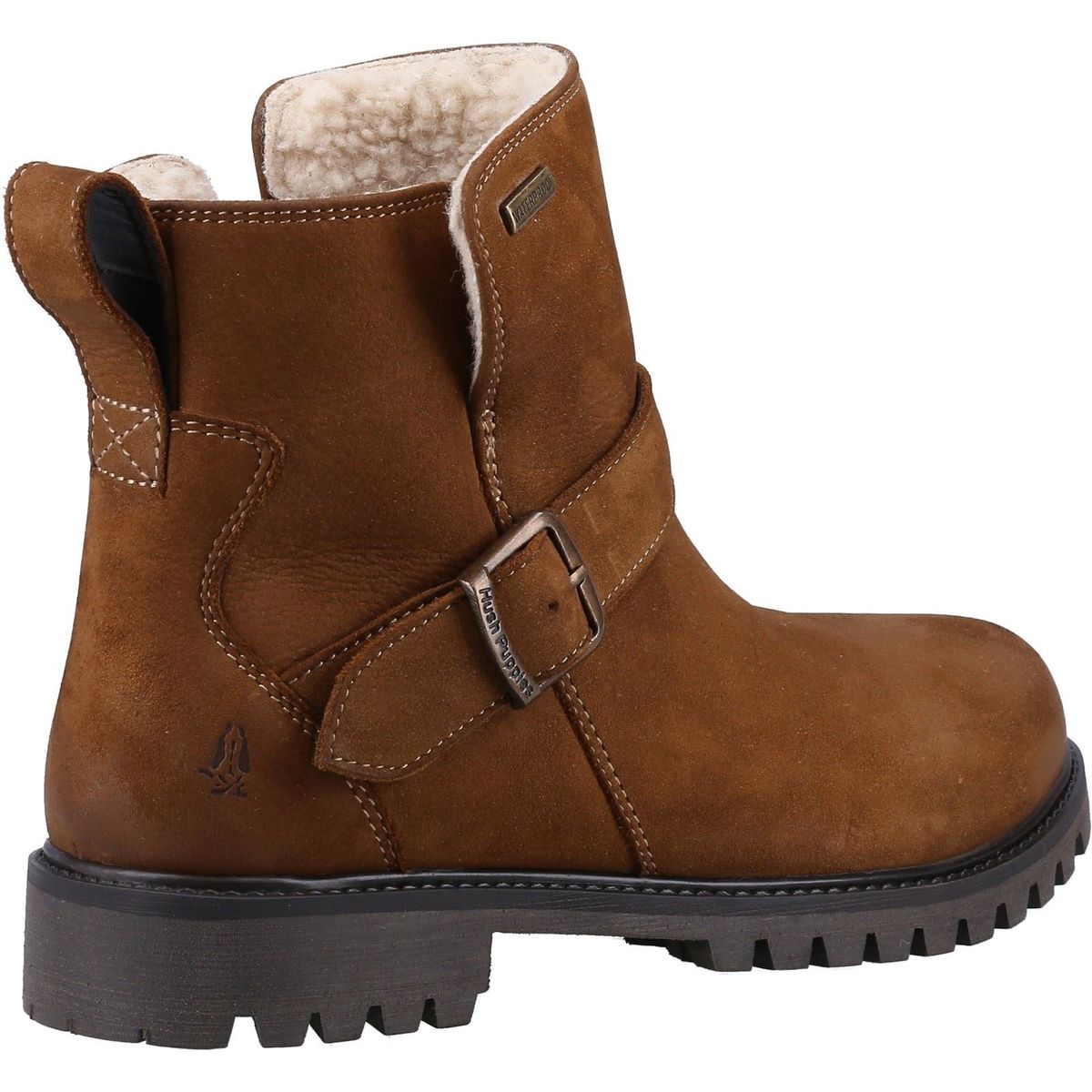 Wasserdichte Biker-Boots mit Shearling-Futter