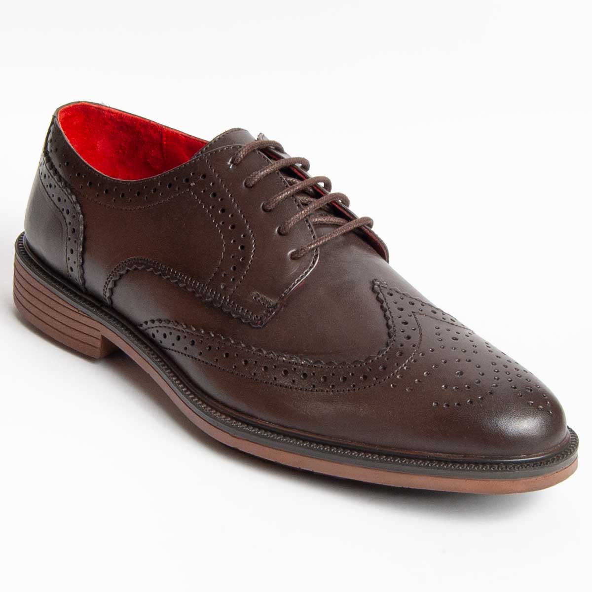 Klassische Leder-Brogues mit Flügelkappe