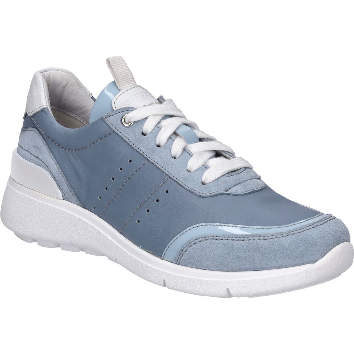 Himmelblaue Leder Schnür-Sneaker