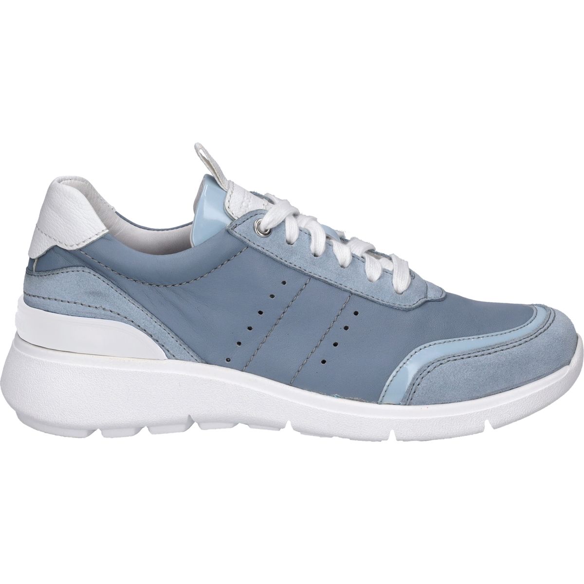 Sportive Leder-Sneaker mit Materialmix