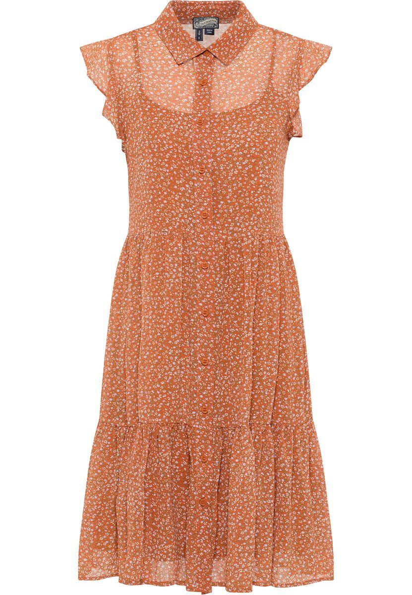 Dreimaster Blusenkleid Damen Orange Mehrfarbig