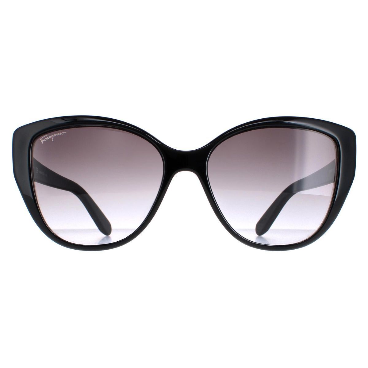 Elegante schwarze Cat-Eye-Sonnenbrille mit Farbverlauf