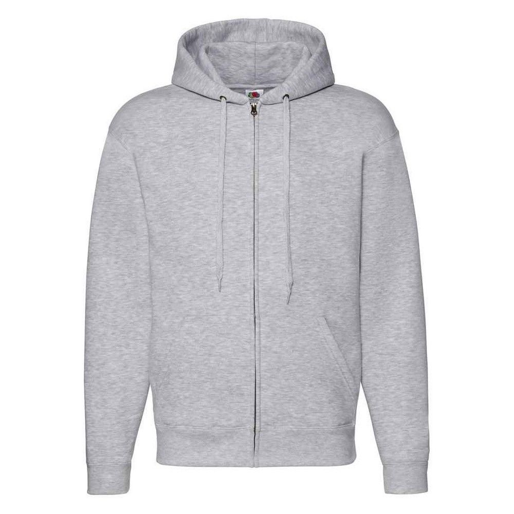 Unisex Kapuzenpullover mit durchgehendem Reißverschluss, Heather Grey