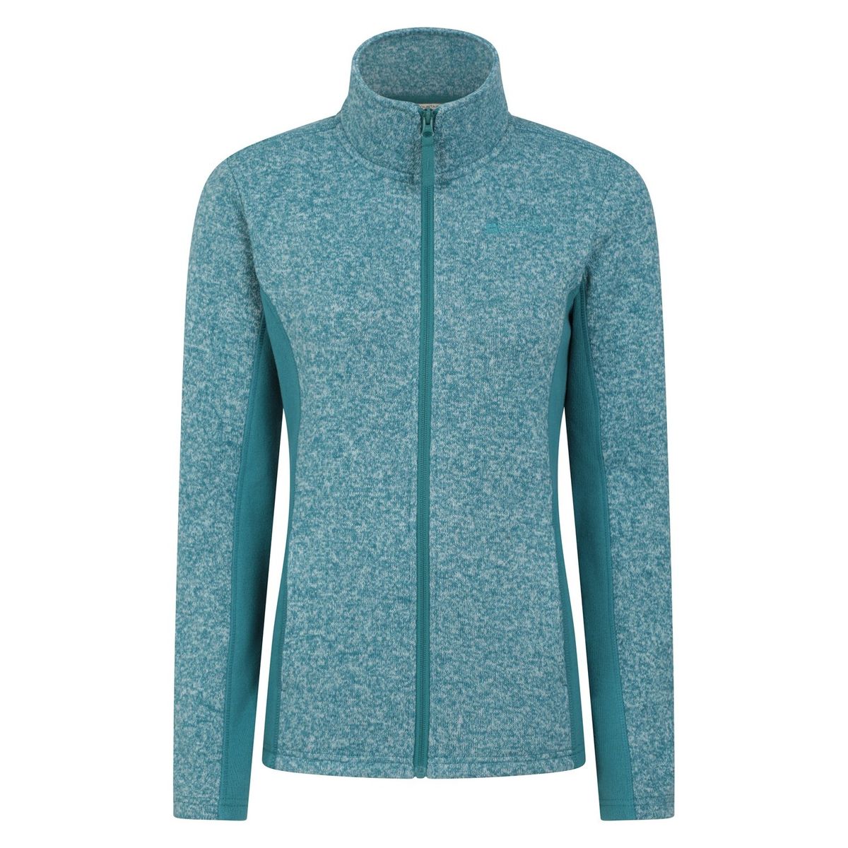 Türkis melierte Fleecejacke mit Reißverschluss