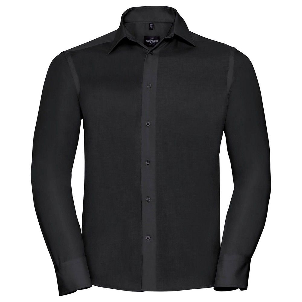 Russell Collection - "Ultimate" Hemd für Herren Langärmlig (Schwarz)