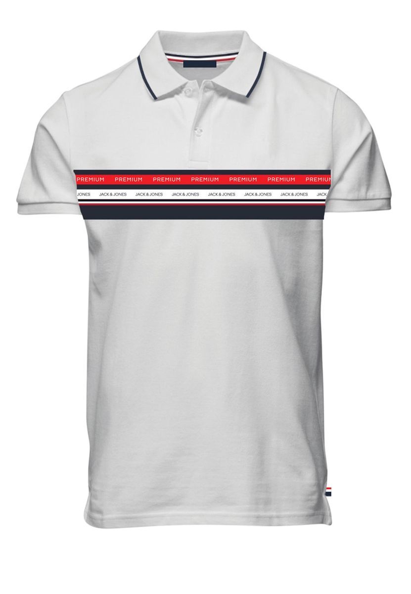 Premium Baumwoll-Poloshirt mit Streifen