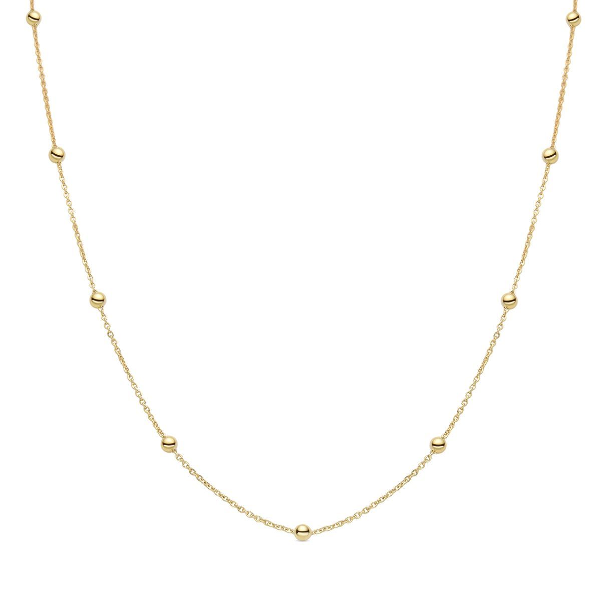 Minimalistische Goldene Perlen-Stations-Halskette