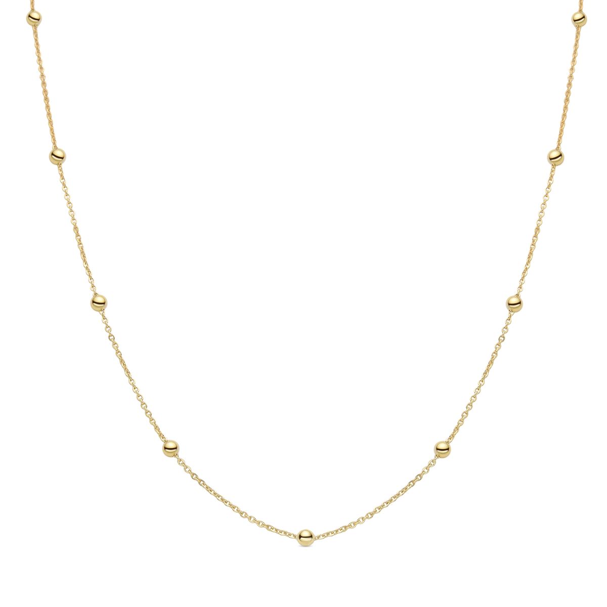 Minimalistische Goldene Perlen-Stations-Halskette