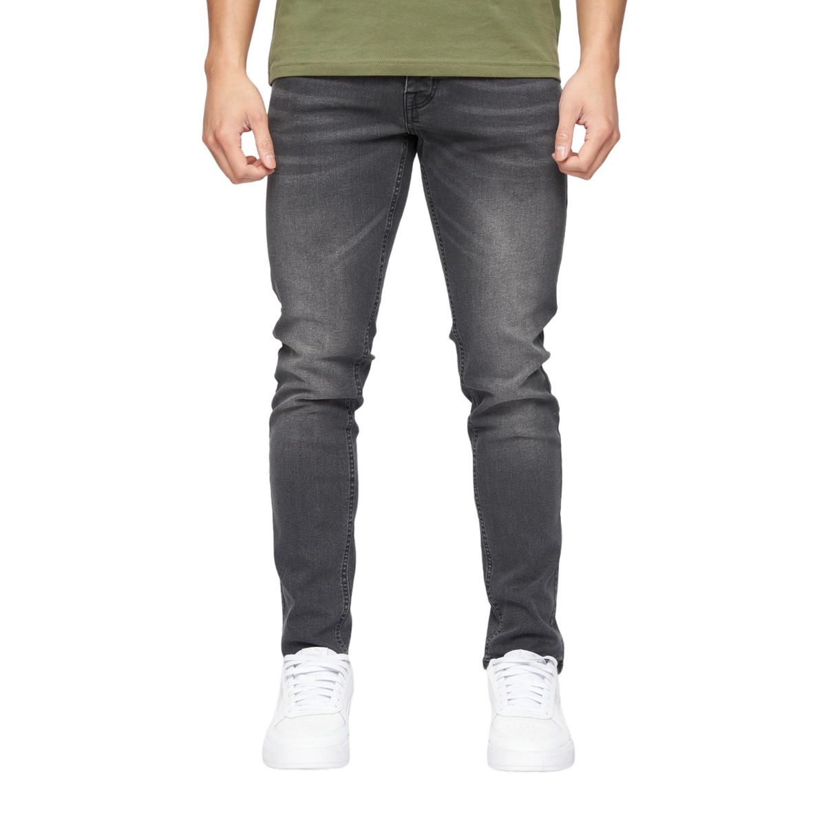 Herren Slim Fit Jeans mit Kohlewaschung