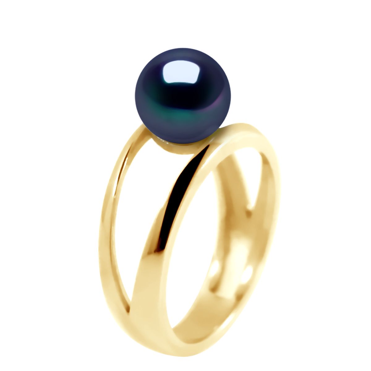 Eleganter Ring mit schwarzer Perle